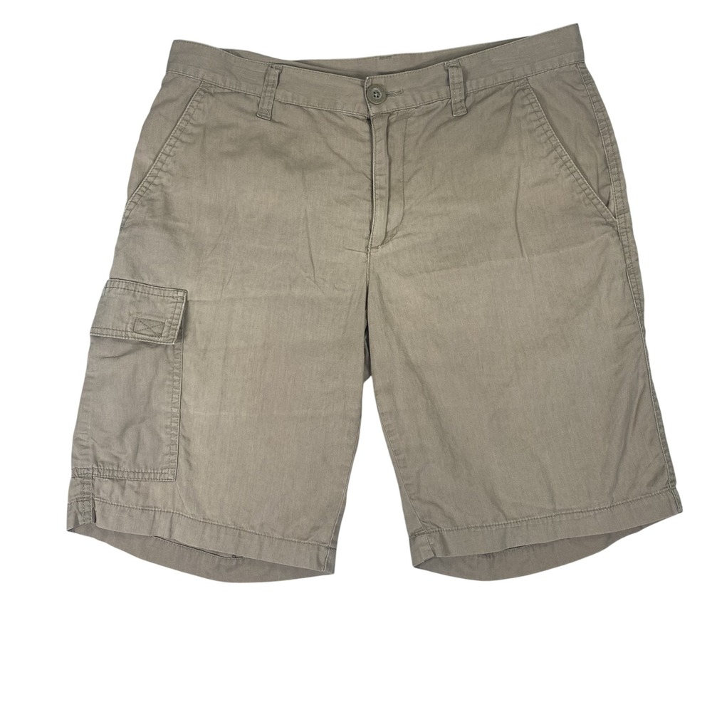 Columbia Cargo Shorts Mens 32 Tan Khaki Cotton Twill Outdoor Hiking